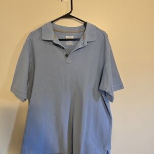 Men's Light Blue Polo Shirt 100% Cotton Size Large